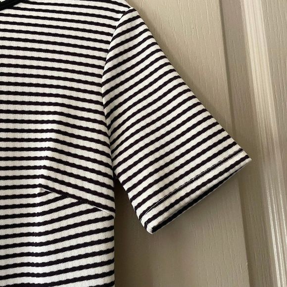Trina Turk Black and White Stripe Mason Short Sleeve Mini Dress - Picture 7 of 9